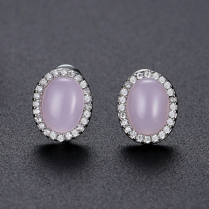 Zircon Gemstone Stud Earrings