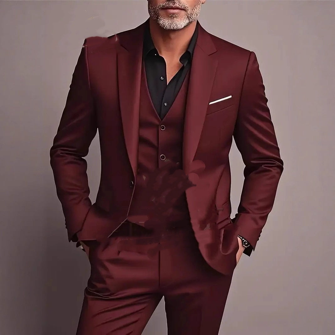 Men's Business Slim-fitting Suit Three-piece Suit