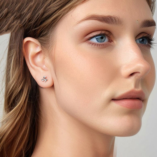 Sterling Silver Minimalist Leaf Studs