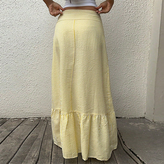 Solid Color Half-Length Woven Umbrella Skirt