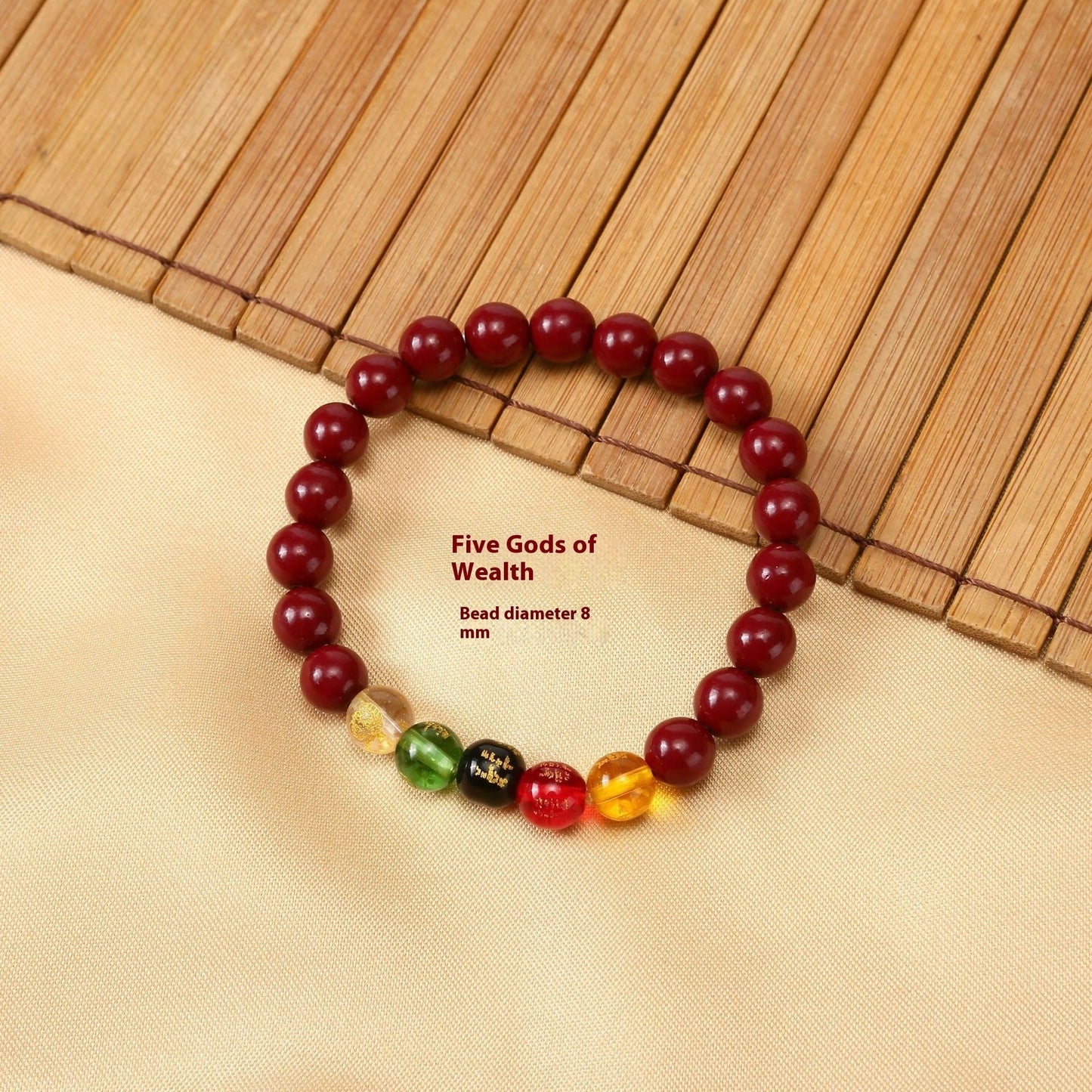 New Five Gods of Wealth Cinnabar Lucky Bead Bracelet