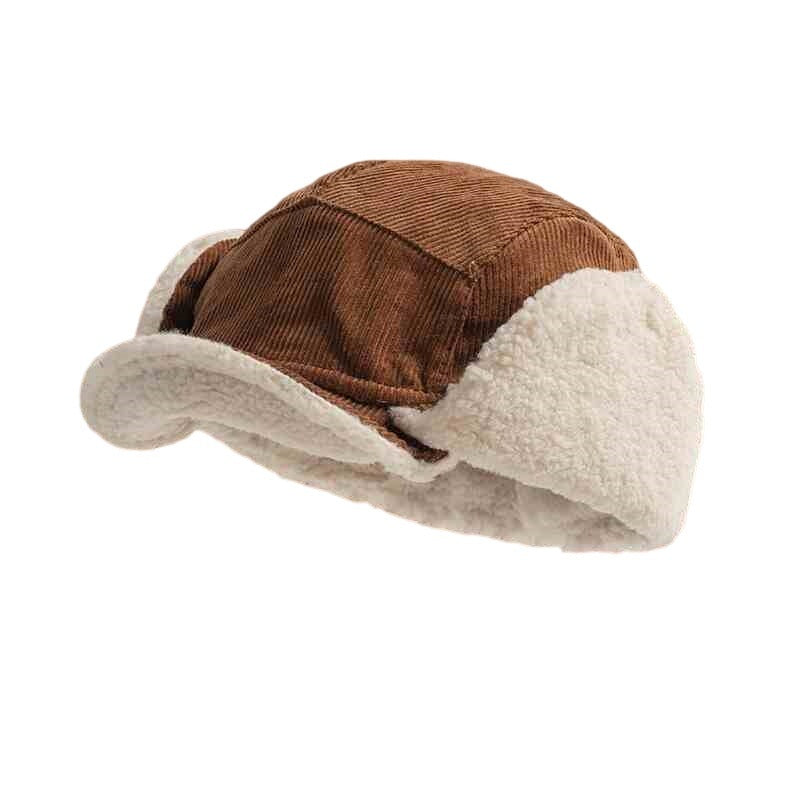 Japanese Retro Corduroy Warm Ear Protection Ushanka Hat