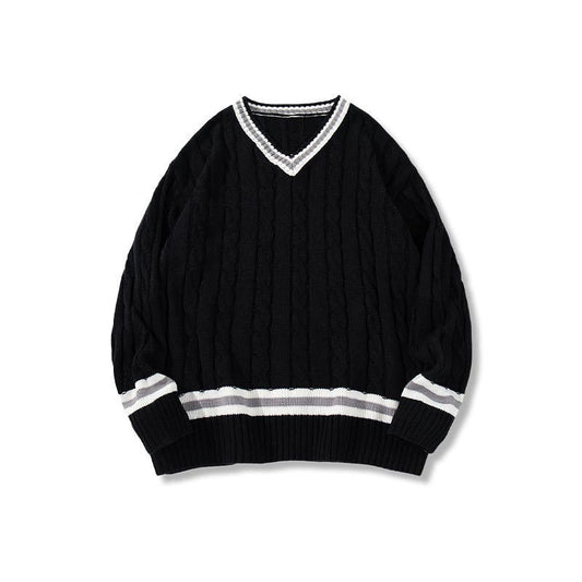 American Collegiate Style V-neck Sweater