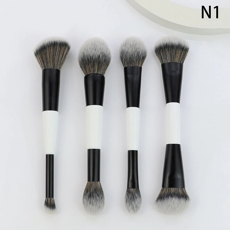 ★★★Double-ended Foundation Brush,Loose Powder, Blush Brush,Highlighter Brush,Beauty Tool,Contour Brush