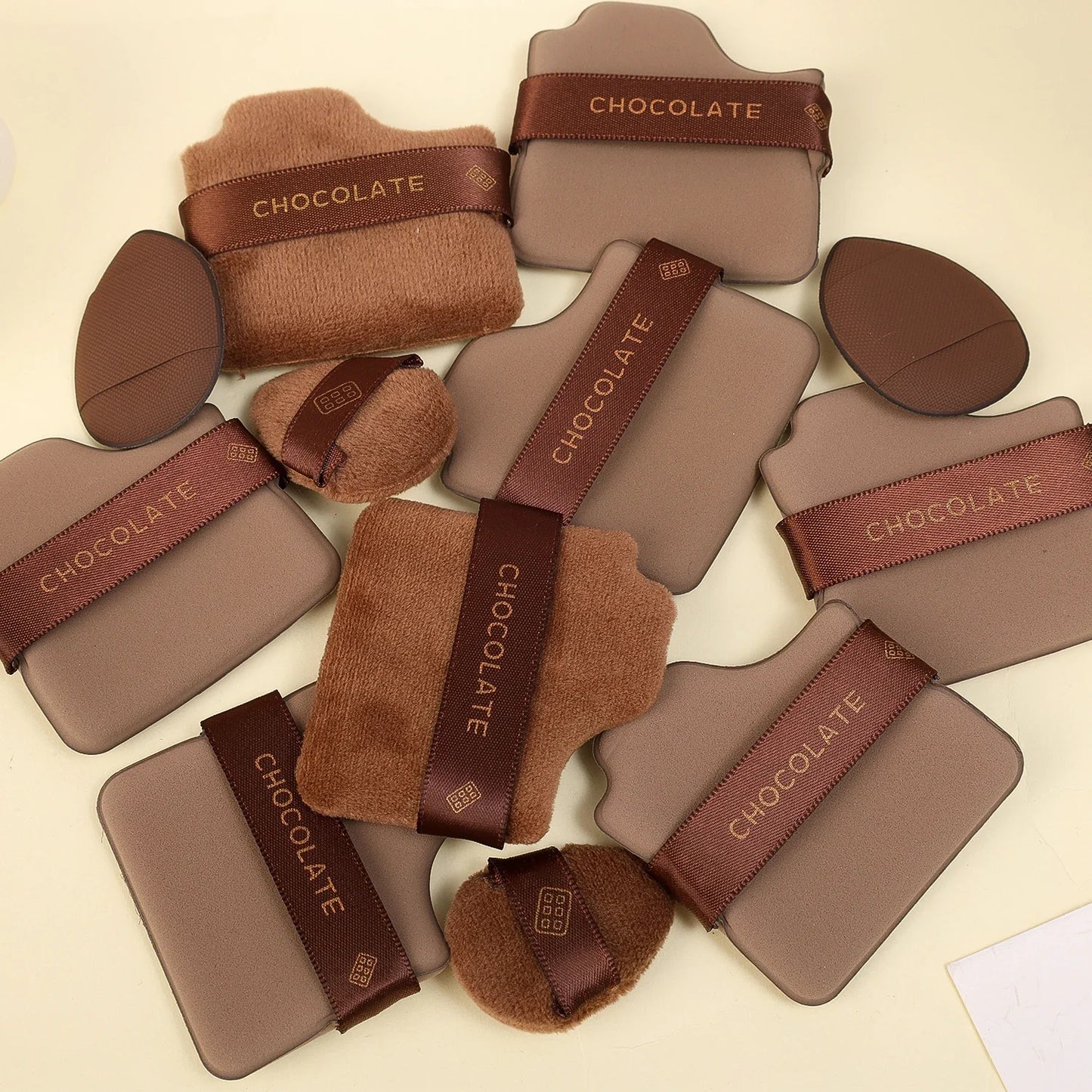 6pcs Dual-Use Cosmetics Puff Set Chocolate Cookie Soft Powder Puff Dry and Wet Foundation Air Cushion Makeup Sponge Beauty Tool