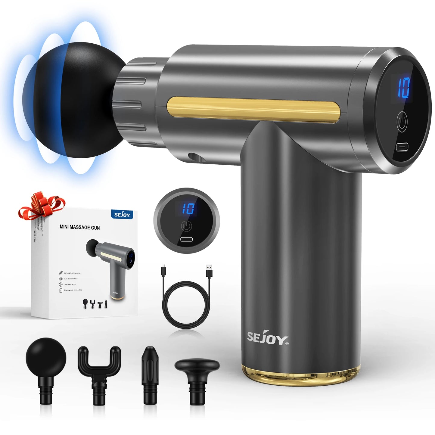 SEJOY Deep Tissue Muscle Vibrator Massager Gun Handheld Massage Gun Fascia Gun for Pain Relief