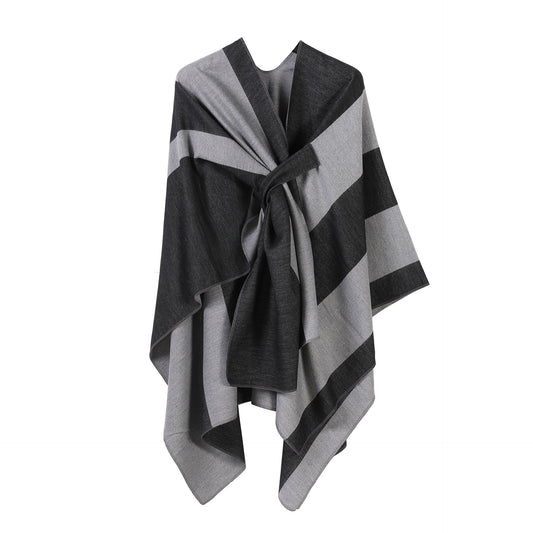 Versatile Double-Sided Split Shawl Plus Bar