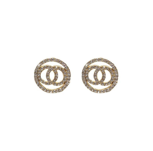 Sparkling Full Diamond Circle Earrings