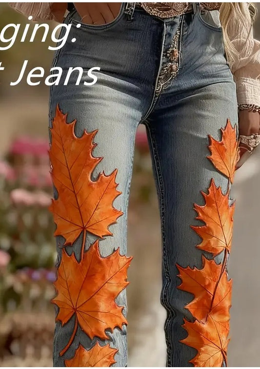 Comfortable And Simple Women's Wide-leg Pants, Floral Print Trousers