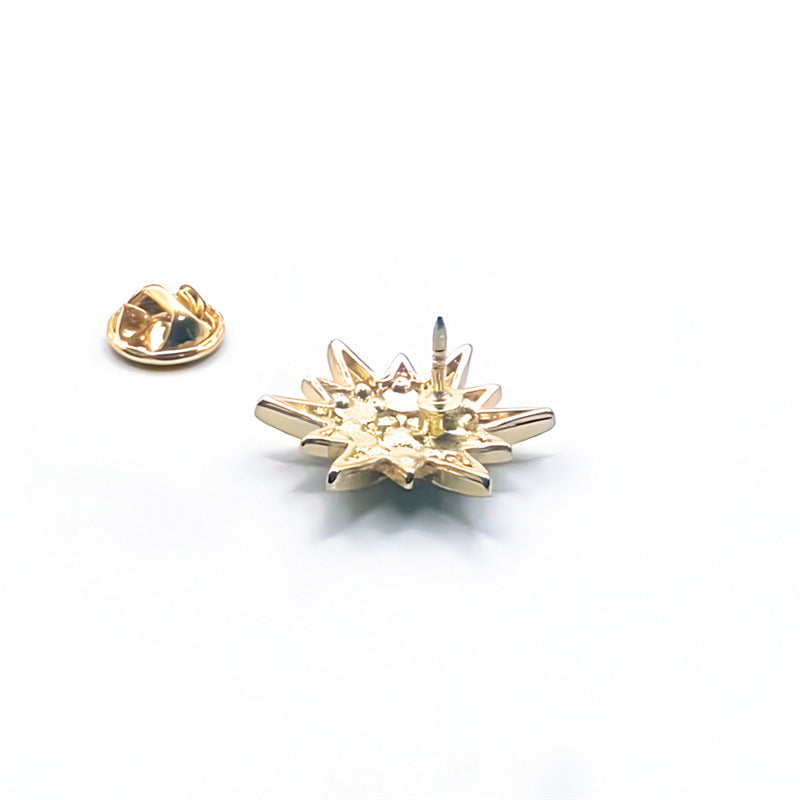 Men's Diamond Six-pointed Star Badge Badge Exquisite Brooch Boutonniere