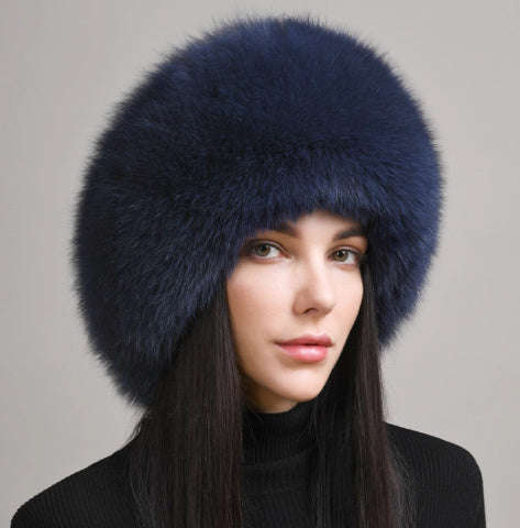 Women's Genuine Leather Ethnic Style Warm Ear Protection Hat