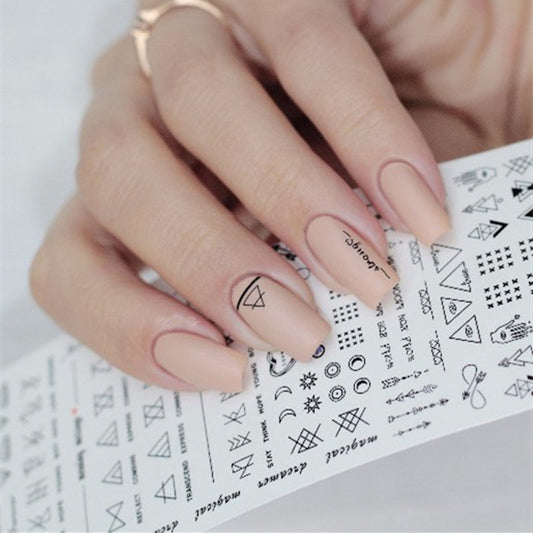 Adhesive Geometric Nail Art Wraps
