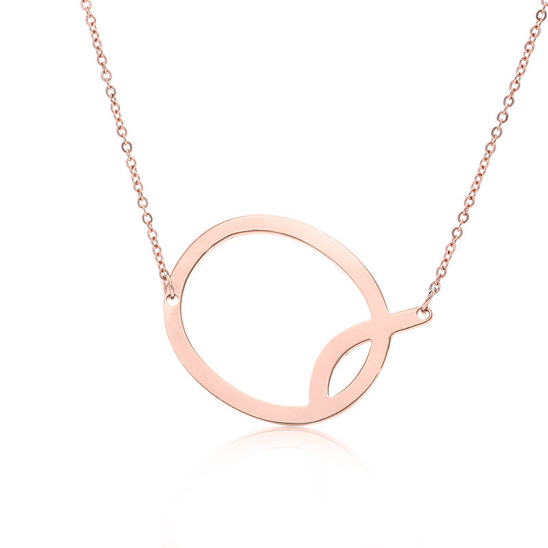 Rose Gold Plated Initial Letter Pendant Necklace