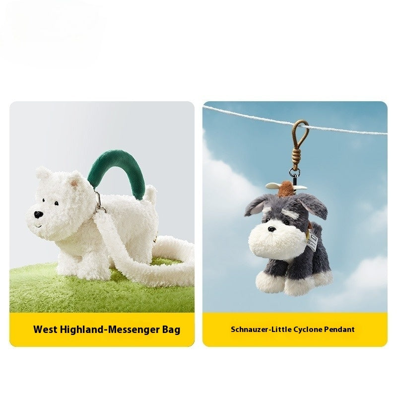 Cute West Highland White Terrier Plush Keychain Doll