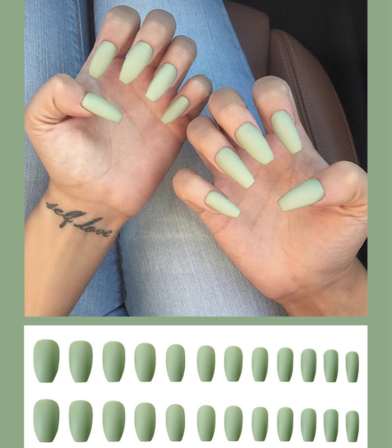 Matte Frosted Long Ballet Fake Nails