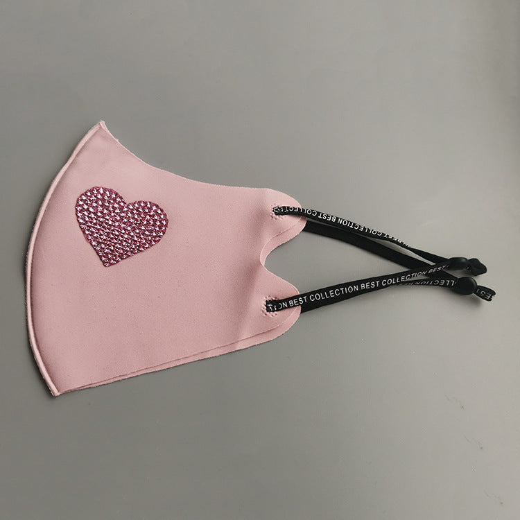 Rhinestone Smiley Butterfly Pattern Sun Block Face Mask