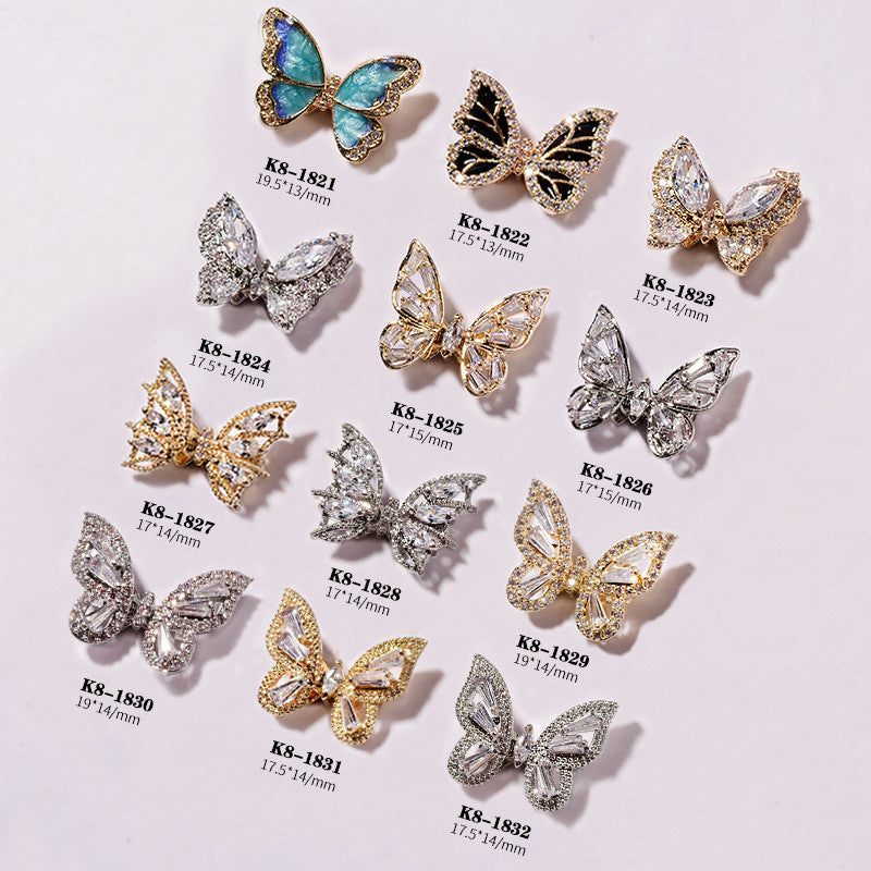 Moving Smart Butterfly Nail Decoration Charms