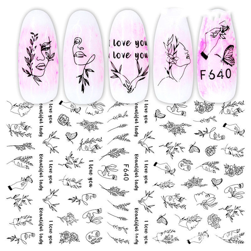 Rose & Heart 3D Adhesive Manicure Decals