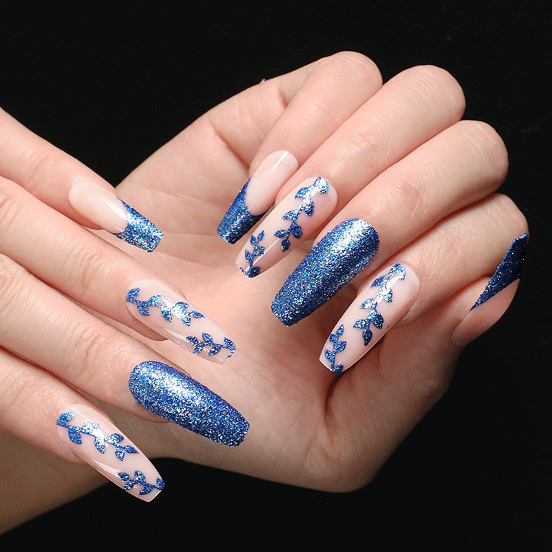 Finished Boxed Blue & Pink Ballet Press-On Nails