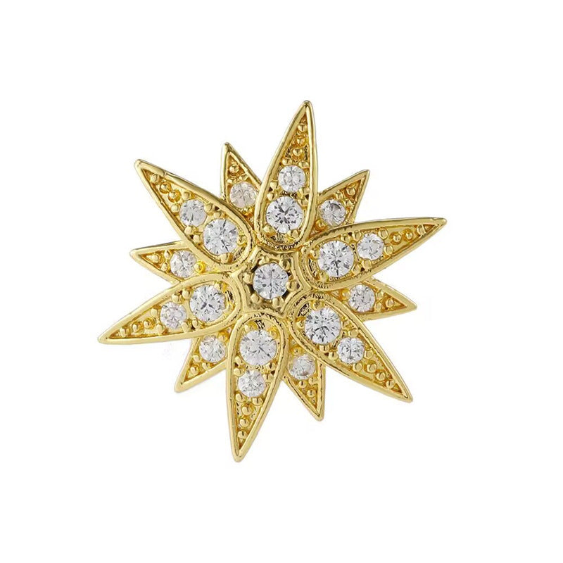 Men's Diamond Six-pointed Star Badge Badge Exquisite Brooch Boutonniere