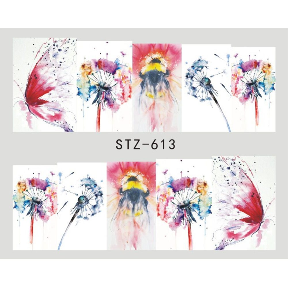 Butterfly Flower Nail Art Water Transfer Tattoo