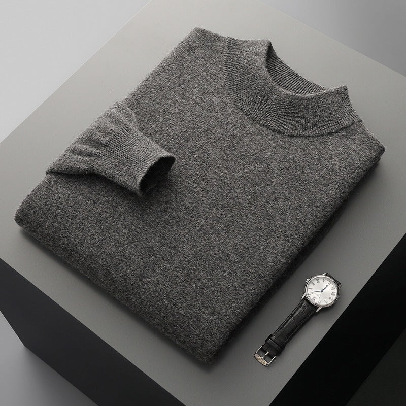 Autumn And Winter New Half-collar Wool Sweater Men's Thin Pullover Bottoming Shirt