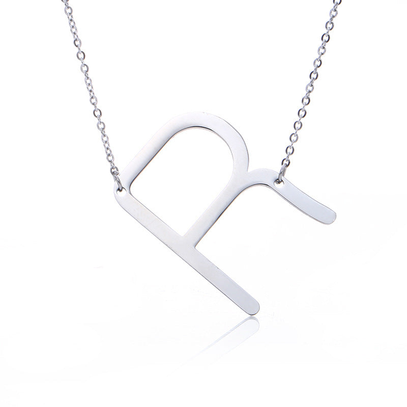 Rose Gold Plated Initial Letter Pendant Necklace