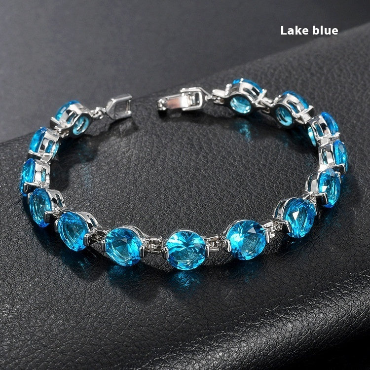 Fashion Popular Round-Cut Zircon Link Bracelet