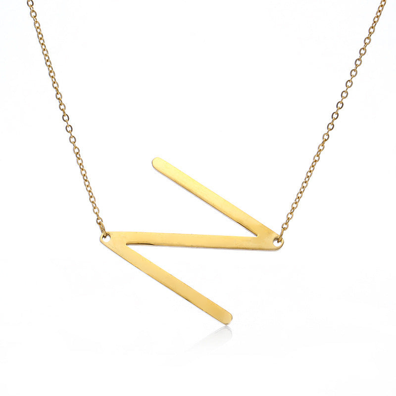 Rose Gold Plated Initial Letter Pendant Necklace