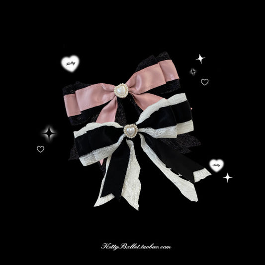 Lace Bow Brooch Accessory