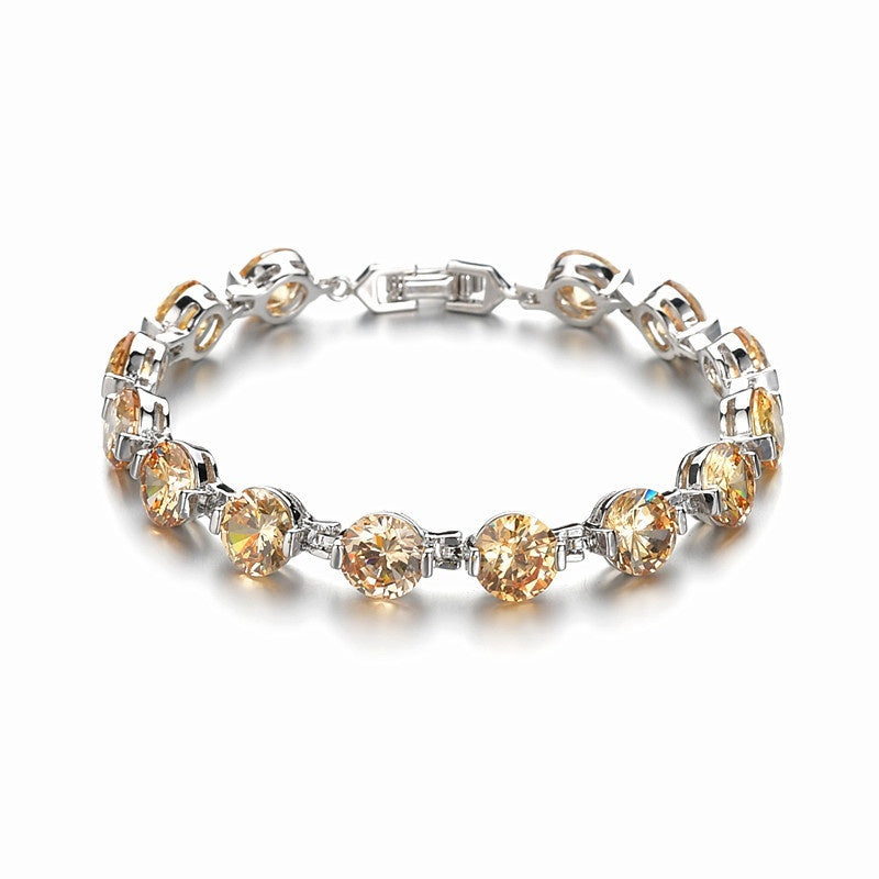 Fashion Popular Round-Cut Zircon Link Bracelet