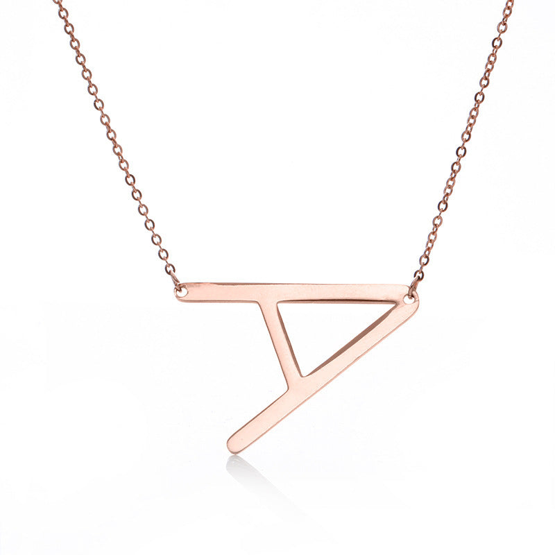 Rose Gold Plated Initial Letter Pendant Necklace