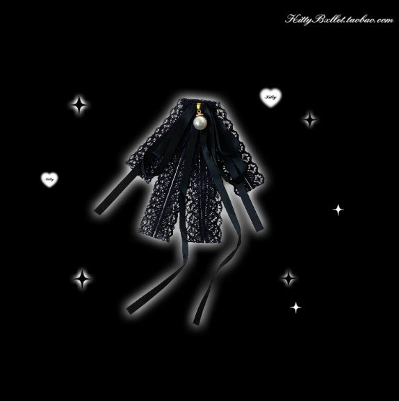 Lace Bow Brooch Accessory