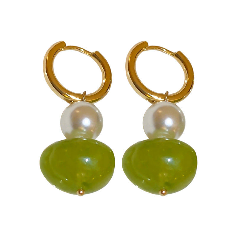 Round Retro Geometric Drop Earrings