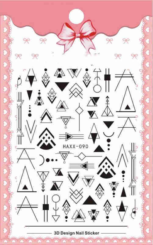 Black Butterfly & White Flower Nail Decals