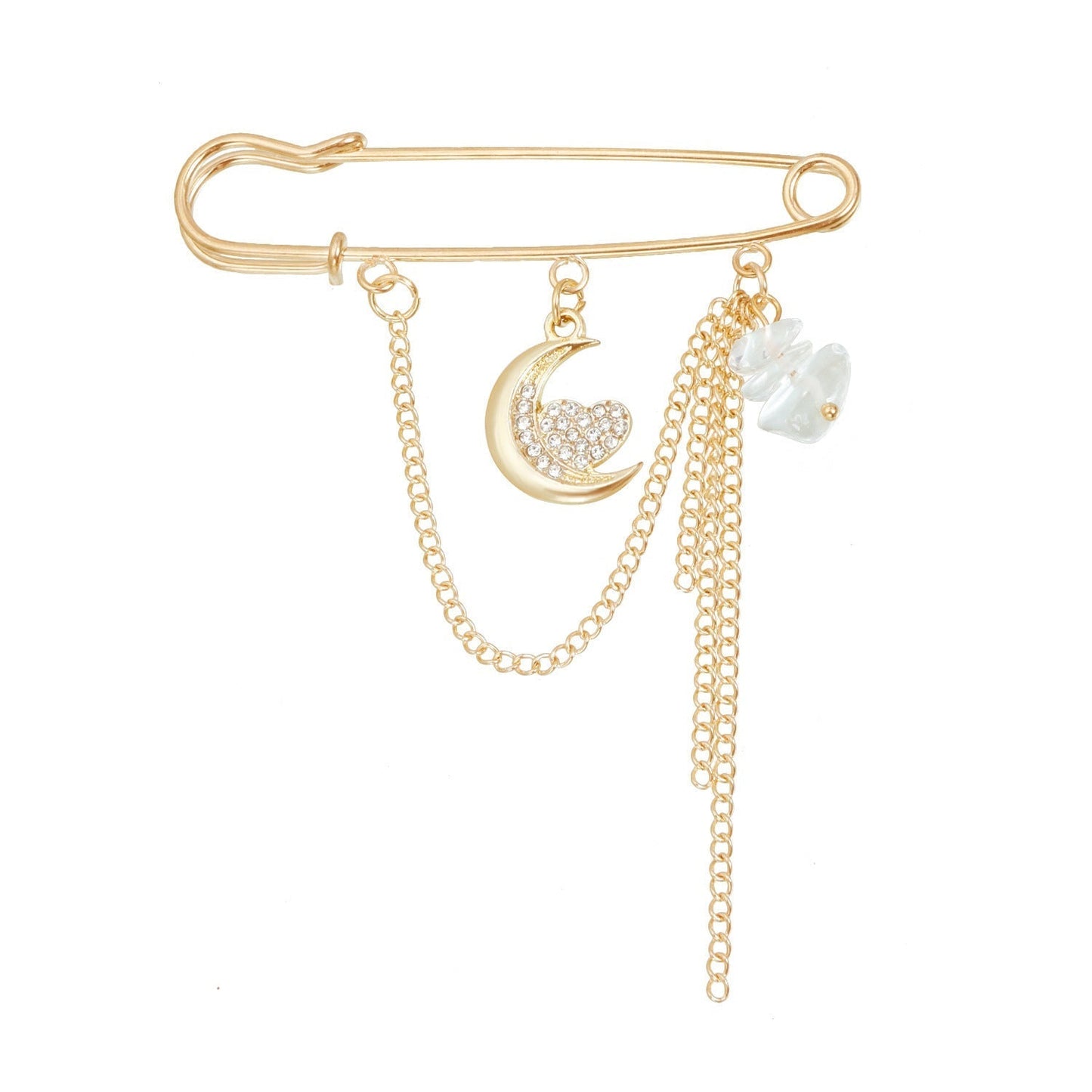 Love Moon Bear Flower Element Brooch Pin for Clothing Suit