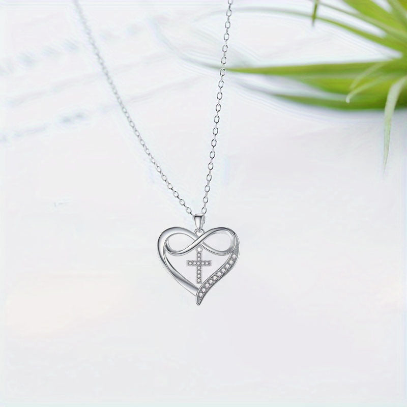 Minimalist Heart & Cross Design Necklace for Women