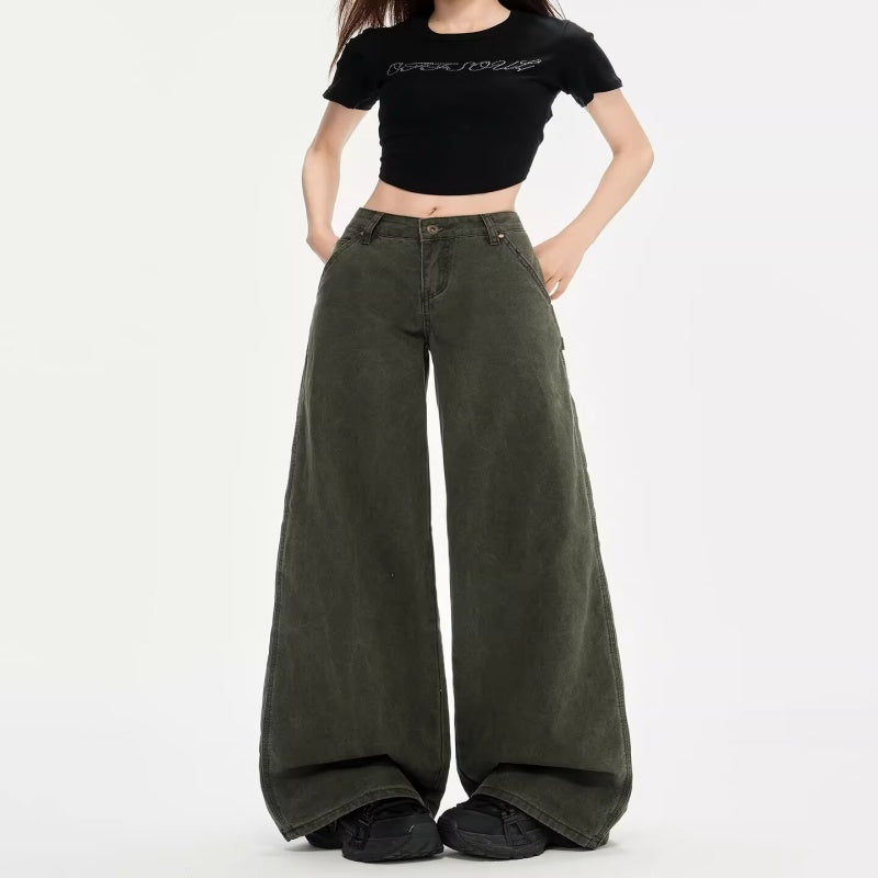 Women's Summer New Design Loose Straight-leg Flared Casual Overalls