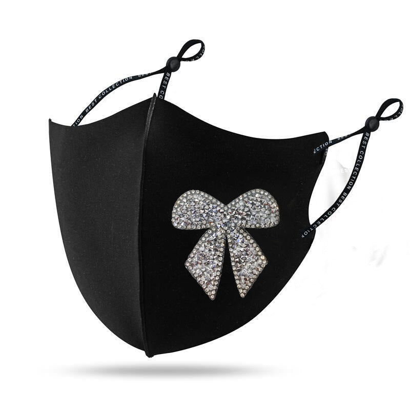 Shiny Diamond Bow Creative Cloth Face Mask