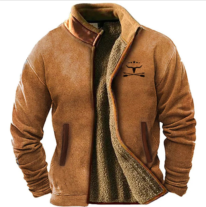 Warm Fleece Jacket Coat for Men | Trendy Cotton Clothes Outerwear