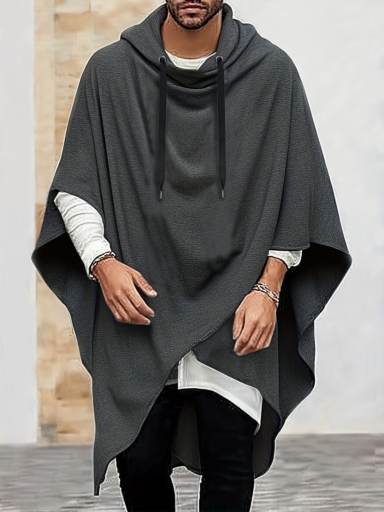 Men's Unique Fashion Trench Coat | Cloak Style Outerwear Top