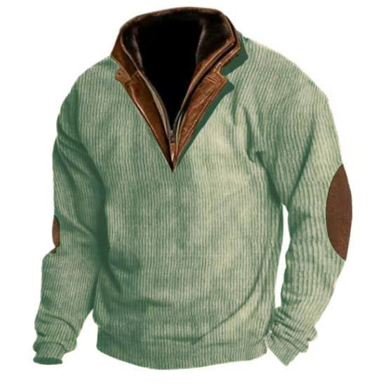 Men's Warm Loose Outdoor Sweater | Breathable Stand Collar Pullover