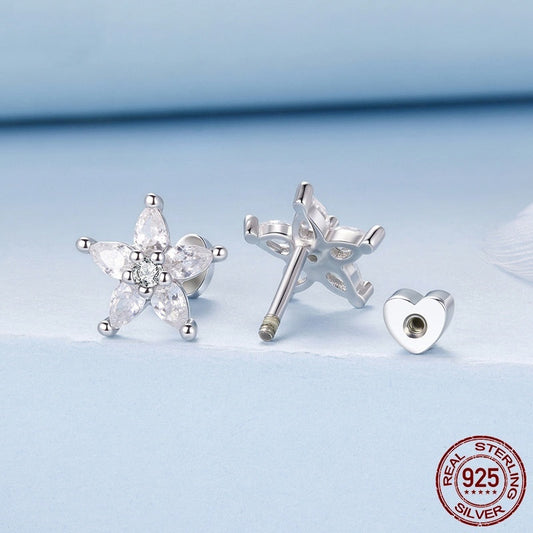 Original Shining Zircon Flower Stud Earrings