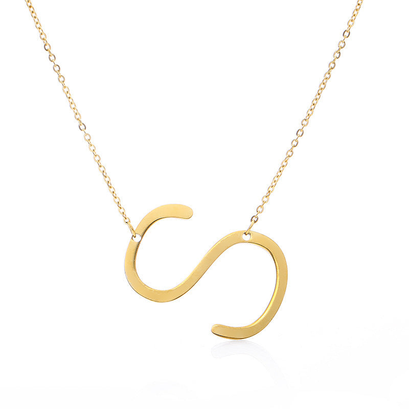 Rose Gold Plated Initial Letter Pendant Necklace