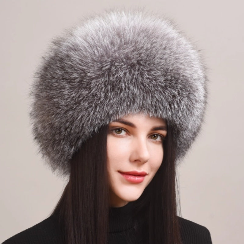Women's Genuine Leather Ethnic Style Warm Ear Protection Hat