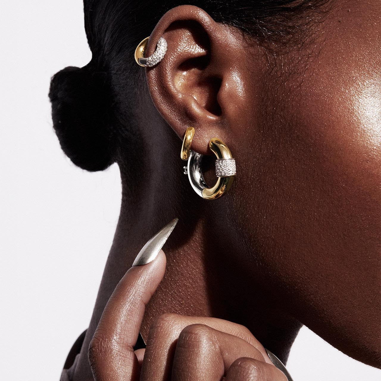 Retro Golden Zircon Dangle Earrings