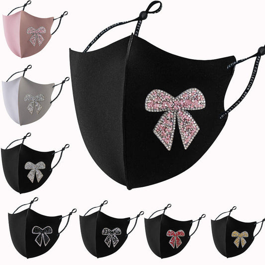 Shiny Diamond Bow Creative Cloth Face Mask