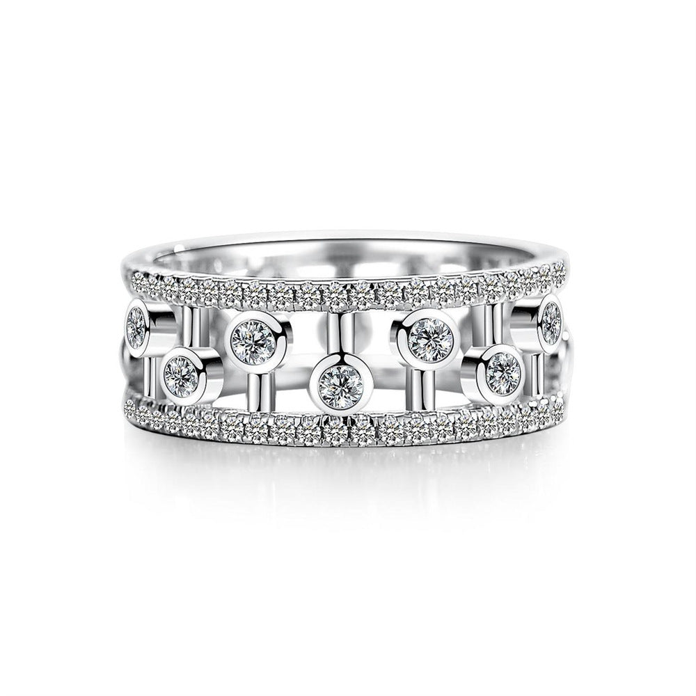 Women's Zircon Water Drop Hollow Design Stacking Ring