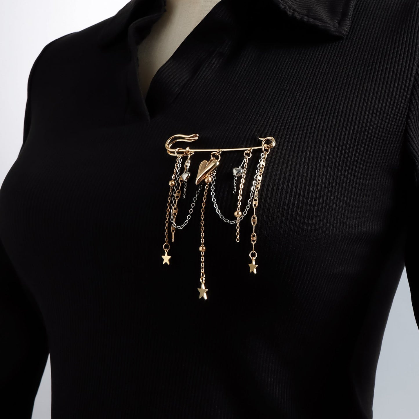 Love Moon Bear Flower Element Brooch Pin for Clothing Suit