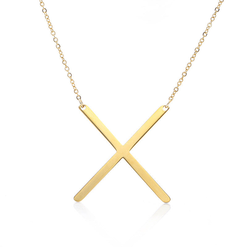 Rose Gold Plated Initial Letter Pendant Necklace